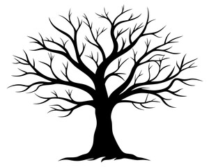 Obraz premium Bare Tree Vector Silhouettes & SVG Icon