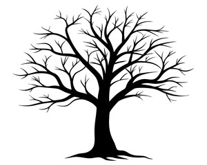 Obraz premium Bare Tree Vector Silhouettes & SVG Icon
