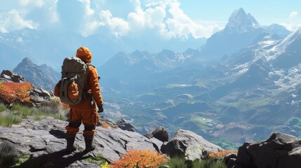 Explorer on mountain peak (1)