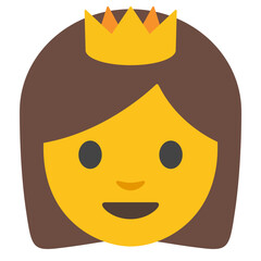 Princess Emoji – Dark Hair, Yellow Skin Tone
