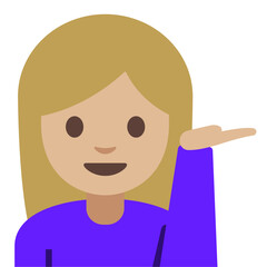 Tipping Hand Emoji – Female (Blonde Hair)
