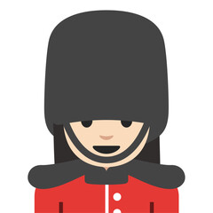 Female Royal Guard Emoji with Black Hair

