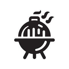 BBQ Grill vector silhouette clip art logo illustration