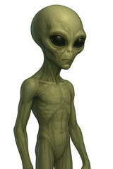 Obraz premium Realistic alien standing with transparent background