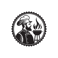 BBQ Grill vector silhouette clip art logo illustration