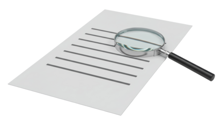 Isolated Magnifying Glass on Document
