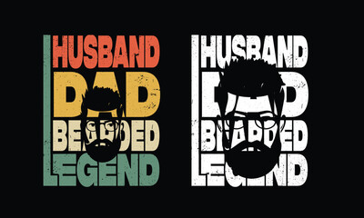 husband dad beard legend Design .