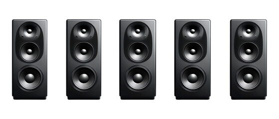 Fototapeta premium Pack of Sound Box Speakers Set Against Transparent Background for Music or Tech Projects