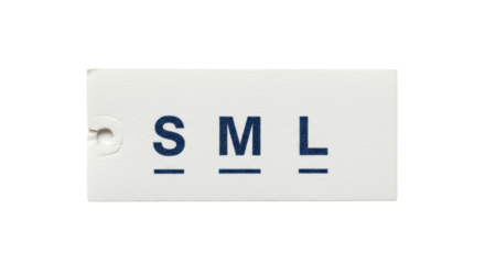 Isolated Clothing Size Tag - S, M, L