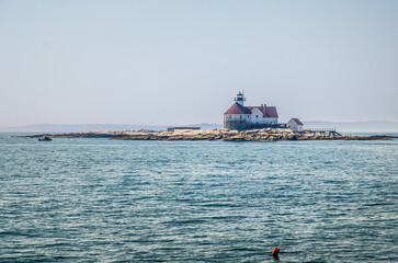 Cuckolds Light Station, also known as Cuckolds Island Fog Signal, Boothbay Harbor, Maine, New...