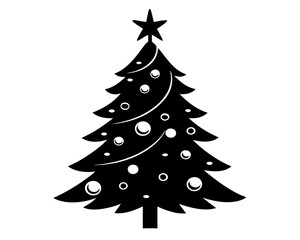 Christmas Tree Vector Silhouettes & SVG Icon