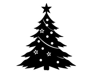 Obraz premium Christmas Tree Vector Silhouettes & SVG Icon