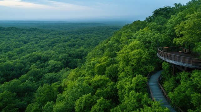 Lush green landscape stretches endlessly, showcasing vibrant fol