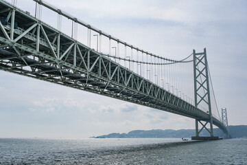 舞子公園から見る明石海峡大橋と淡路島