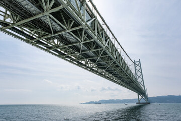 舞子公園から見る明石海峡大橋と淡路島