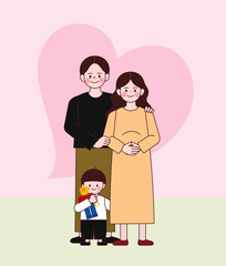 다자녀 출산 장려 3인 가족 임산부