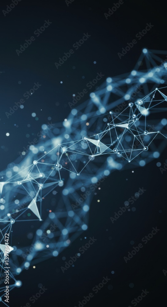 Poster abstract network connection digital data flow visualization futuristic technology