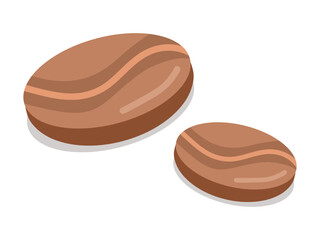 Coffee beans on a white background. The concept of coffee, coffee shops. Vector illustration