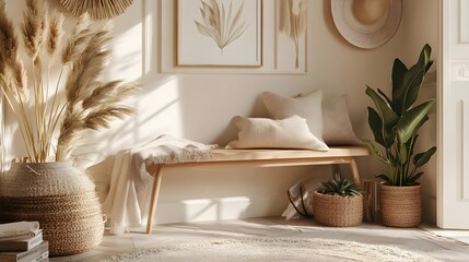Cozy Scandinavian Inspired Living Room with Natural Elements