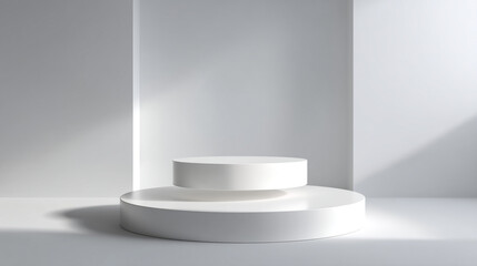 White product display stand mockup podium for product presentation and advertisement promotion concept