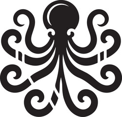 Obraz premium Octopus 8 Curved Parallel Legs Logo Vector