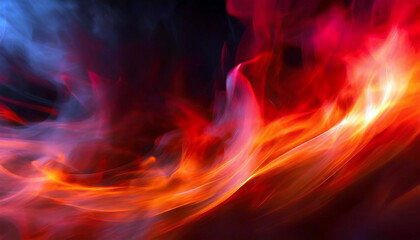 Fototapeta premium Fiery toned red and abstract black and red background with smoke and flame effects