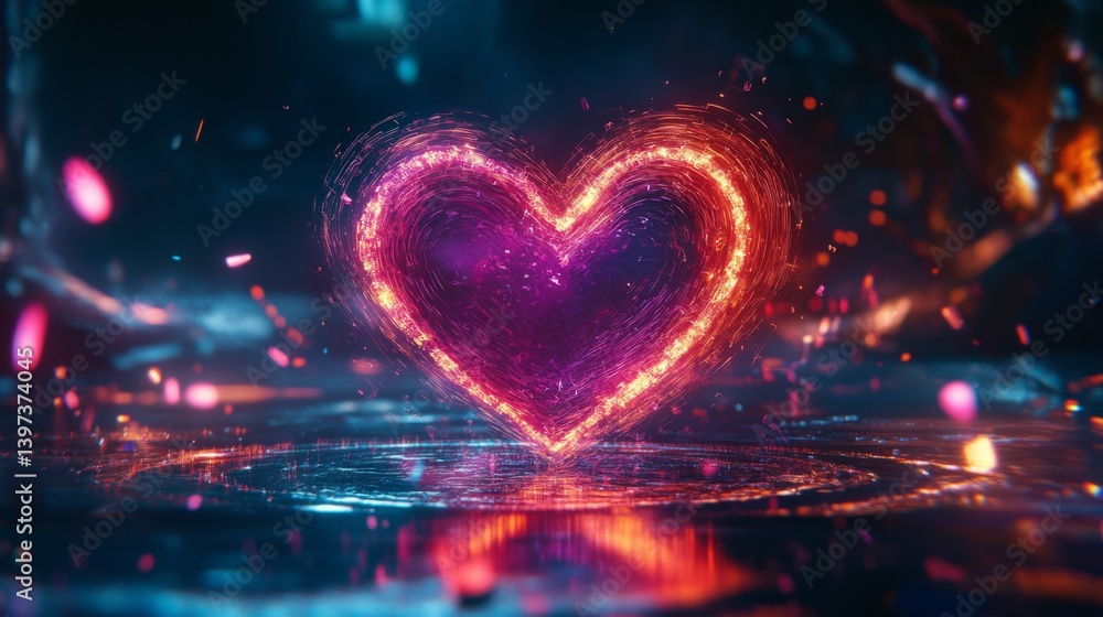 Poster a vibrant heart wave chart displayed on a digital interface, with pulsing animations that capture th