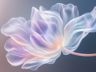 Translucent Abstract Flower with Pastel Glow
