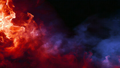 Fiery toned red and abstract black and red background with smoke and flame effects