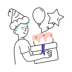 Surprise vector colored minimal illustration. EPS 10 file