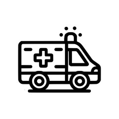 Fototapeta premium Ambulance icon with emergency lights in a minimalist design 