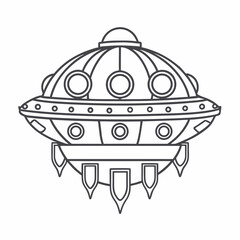 Minimalist Flying Saucer Icon Vector.
