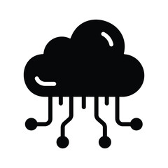 Get this creatively designed glyph icon of cloud computing