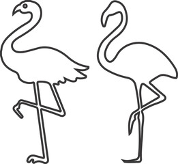 Flamingo Silhouette Icon – Elegant Tropical Bird Vector Illustration