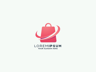 Obraz premium Shopping logo design vector template