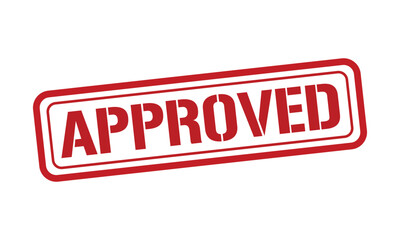 APPROVED red stamp text vector, rubber stamp