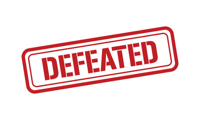 DEFEATED red stamp text vector, rubber stamp