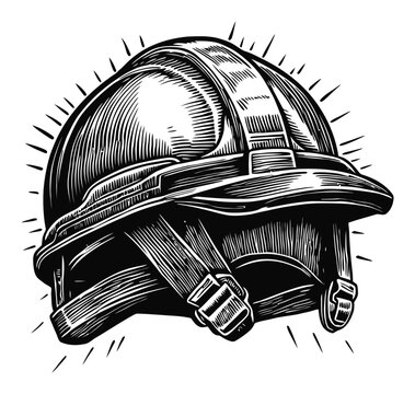 recommend clip art: Vintage Style Illustration of a Safety Helmet for Construction Crafts