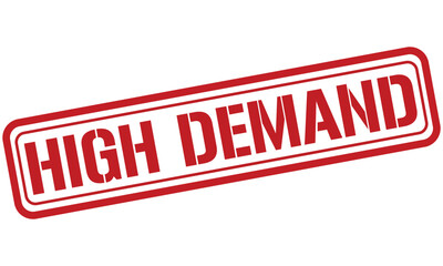 HIGH DEMAND red stamp text vector, rubber stamp