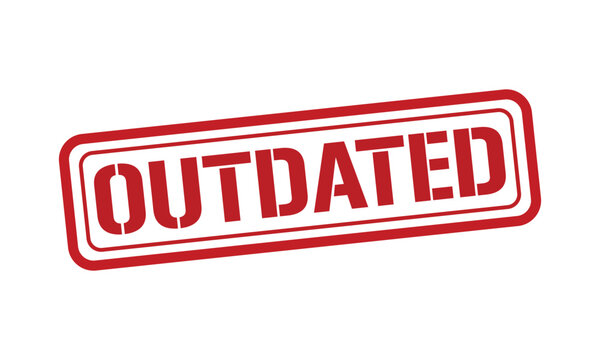 OUTDATED red stamp text vector, rubber stamp