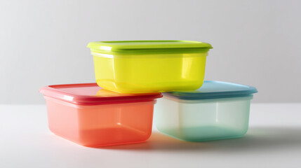 Colorful food storage containers plastic kitchen organization lunch box stackable reusable food containers