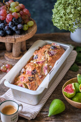 wine grape fig bread. cake.