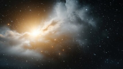 Obraz premium A mesmerizing view of stars and clouds in the night sky, showcasing the beauty of the universe and celestial wonders.