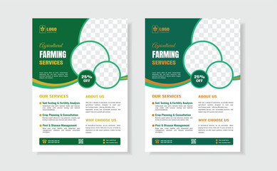 Flyer design for Agriculture service and template layout with print and web.
