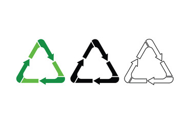 Recycle icon set. Recycling vector icon