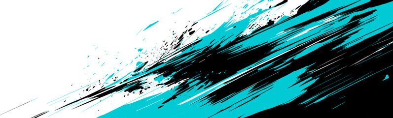 Dynamic shapes in mint blue and black colors for car wrap design