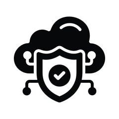 Get your hands on cloud encryption glyph icon