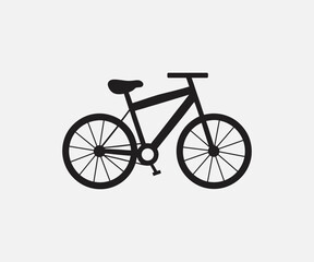 Simple Bicycle Silhouette Isolated On White Background