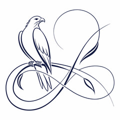 Simple and beautiful one line bird illustration showing artist's skill
