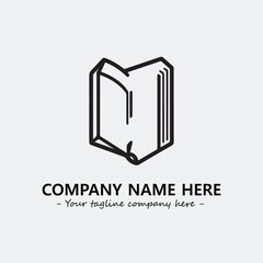 Book illustration black and white for logo company vector image
